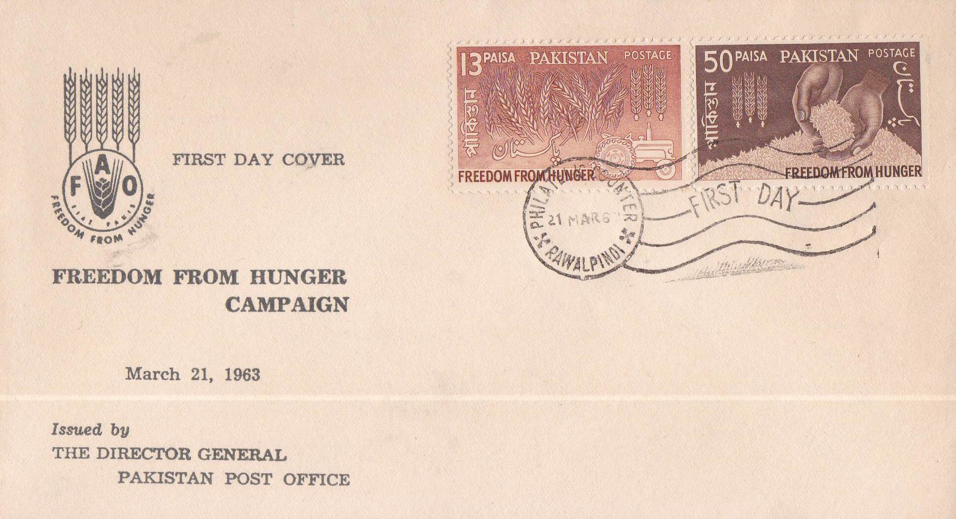 (image for) Pakistan Fdc 1963 Freedom From Hunger